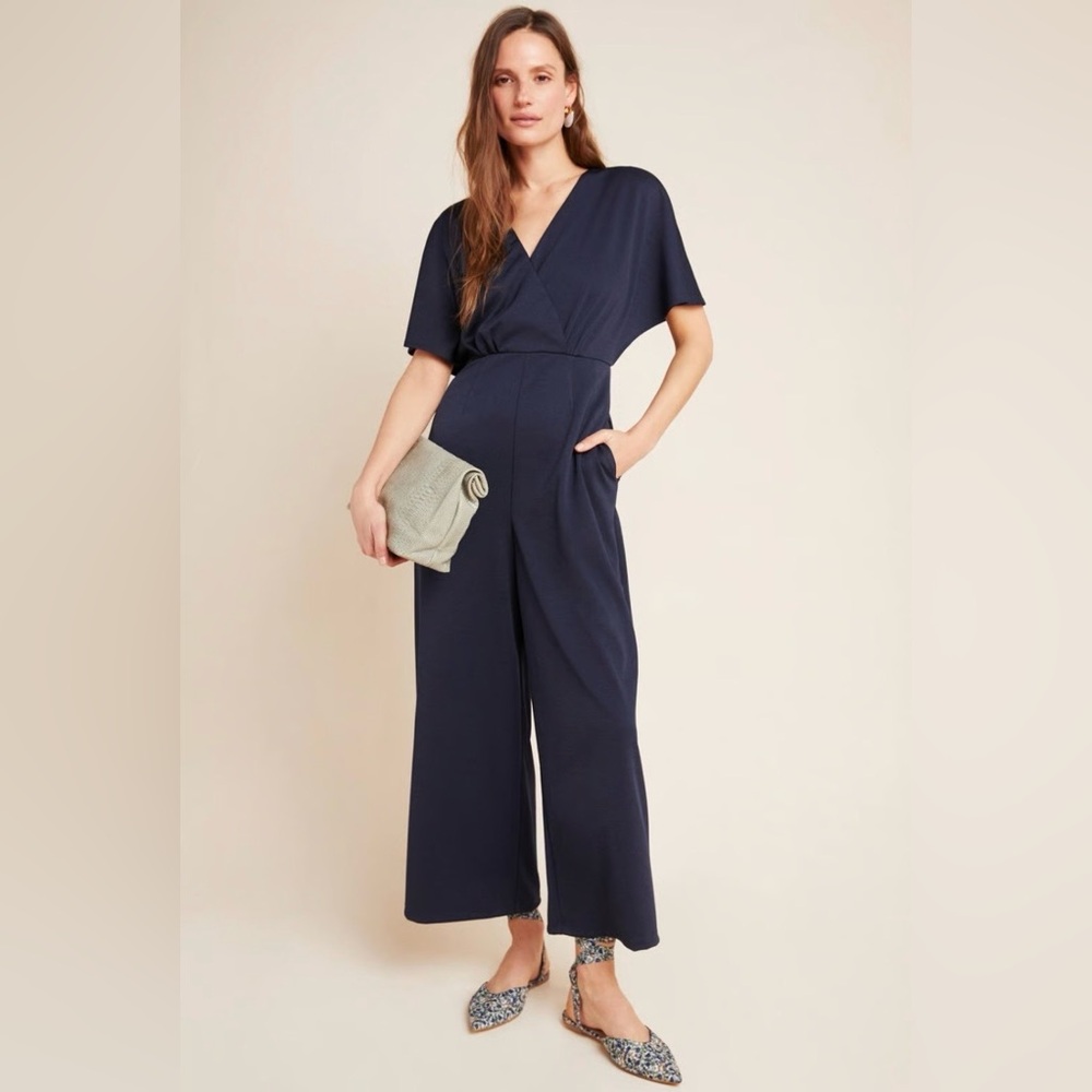 Elegant Navy Blue Women's Jumpsuit. Size M